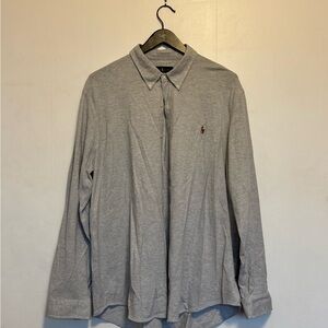 Polo by Ralph Lauren Light Gray Button-Down Shirt with Pony Logo
